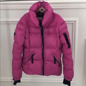 Girls SAM Down Puffer zip mock coat-Hot Pink color